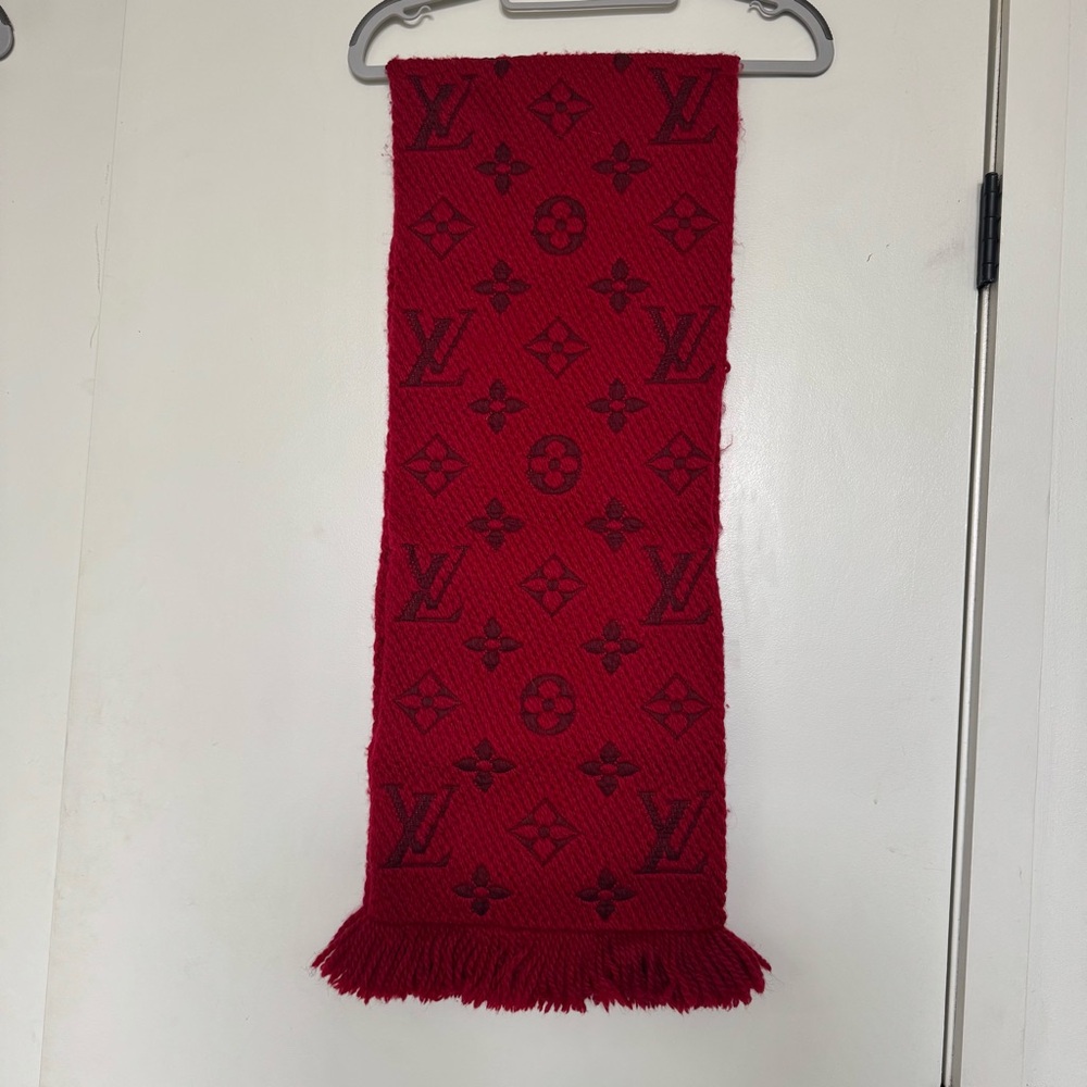 Louis Vuitton logo mania wool silk scarf